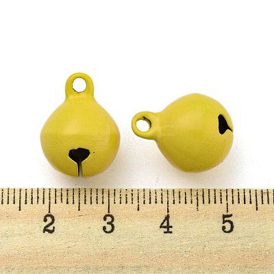 Spray Painted Brass Bell Pendants KK-G281-H11-1