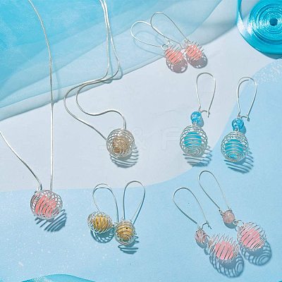 Iron Wire Spiral Bead Cages X-IFIN-R231-14mm-P-1