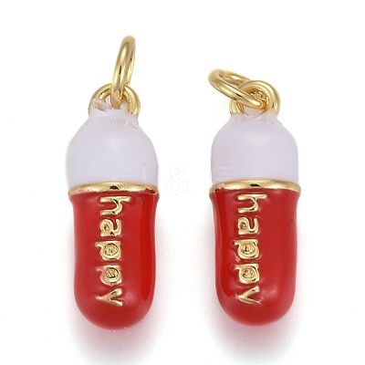 Brass Enamel Pendants KK-F821-51B-G-1