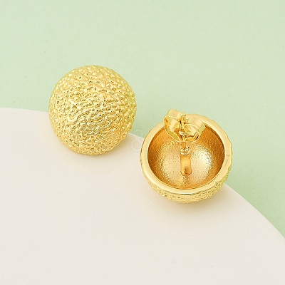 Brass Half Round Stud Earrings EJEW-F389-23G-1