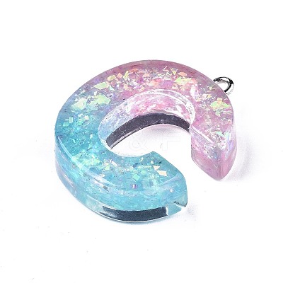 Transparent Epoxy Resin Pendants CRES-S364-002C-1