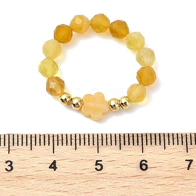 6Pcs 3 Colors Natural Gemstone Finger Rings RJEW-JR01049-1