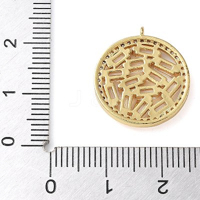 Brass Micro Pave Cubic Zirconia Pendants KK-C086-01G-1