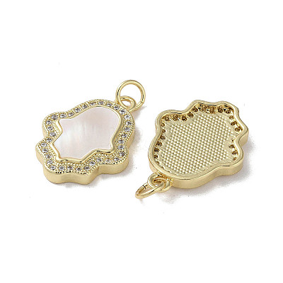 Brass Micro Pave Cubic Zirconia Pendants KK-G485-22B-G-1