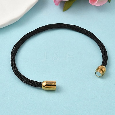304 Stainless Steel with Polyester Metallic Cord Bracelets for Women BJEW-Z145-01G-26-1