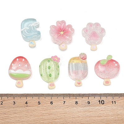 Printed Transparent Resin Imitation Food Cabochons RE-CBA8643-04-1
