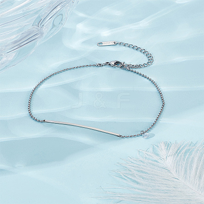 1Pc Stainless Steel Chain Anklet for Women AJEW-LP0006-48A-P-1
