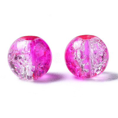 Transparent Crackle Baking Paint Glass Beads DGLA-N033-10-1