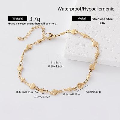 Vintage 304 Stainless Steel Link Chain Bracelets for Women SR6188-5-1