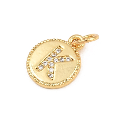 Brass Micro Pave Clear Cubic Zirconia Charms CU-CBA56CE-12G-K-1