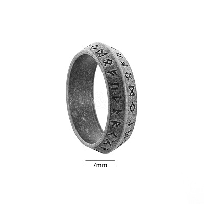 Viking Rune 304 Stainless Steel Finger Rings for Men WGDF4AB-63-1