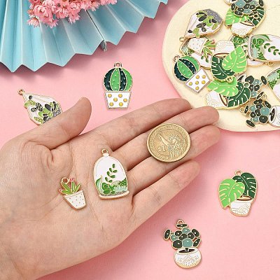 30Pcs 6 Styles Alloy Enamel Pendants ENAM-CJ0004-91-1