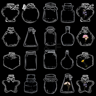 3 Styles Waterproof Self Adhesive Stamping Stickers Sets DIY-CP0011-04B-1