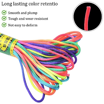 10M Segment Dyed Nylon Satin Rattail Cords OCOR-YW0001-17-1