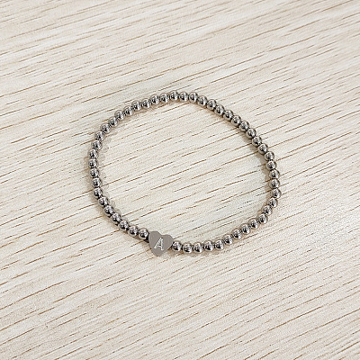 304 Stainless Steel Beads Stretch Bracelets for Women FS-WGC4F34-01-1