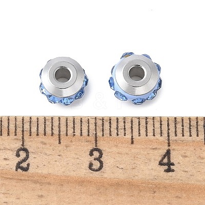 304 Stainless Steel Polymer Clay Rhinestone Beads STAS-Q038-01C-1