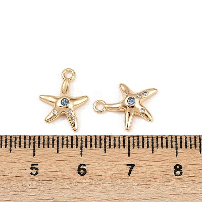 Brass Micro Pave Cubic Zirconia Charms KK-G535-05A-G-1