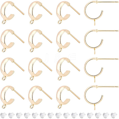 16Pcs Brass Stud Earring Findings KK-BC0008-50-1