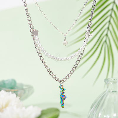 40PCS Rainbow Color Alloy Pendants PALLOY-DC0001-21-1