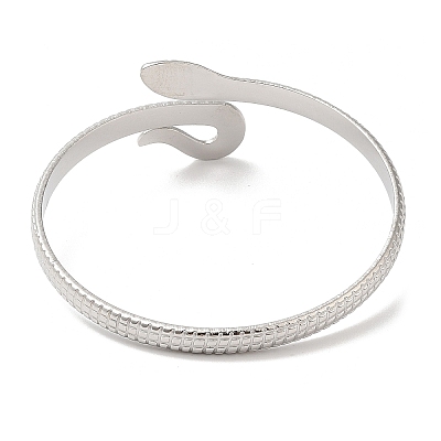 Non-Tarnish 304 Stainless Steel Snake Open Cuff Bangles BJEW-L682-011P-1