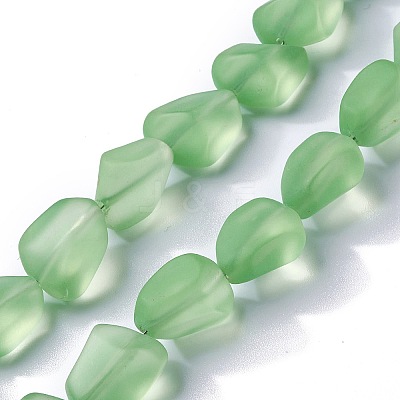 Transparent Frosted Glass Beads Strands FGLA-S001-02B-1