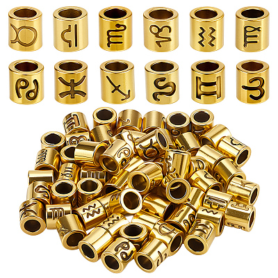 72Pcs 12 Styles Tibetan Style Zinc Alloy European Beads FIND-SC0022-49AG-1