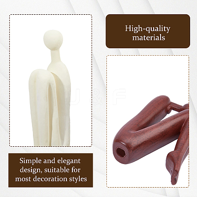 2Pcs 2 Styles Porcelain Abstract Human Display Decoration DJEW-DC0001-20-1