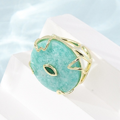 Natural Amazonite Cuff Rings GG-CBA5FCC-02G-06-1