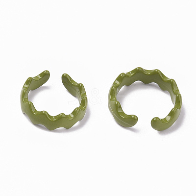 Spray Painted Alloy Cuff Rings X-RJEW-T011-16-RS-1