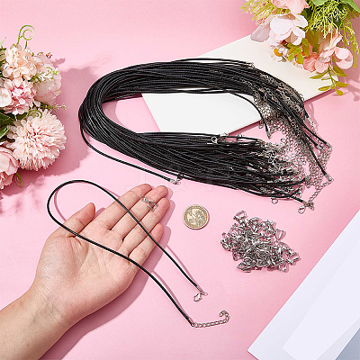60Pcs 2MM Round Imitation Leather Cord Necklace Making NJEW-SC0001-93-1