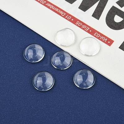 Transparent Glass Cabochons X-GGLA-R026-12mm-1