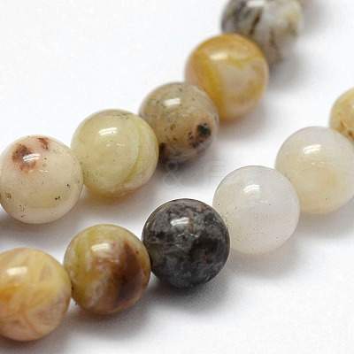 Natural Bamboo Leaf Agate Beads Strands G-F364-02-6mm-1
