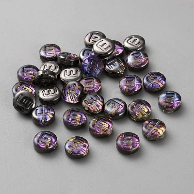 Transparent Electroplated UV Plating Glass Beads GLAA-TAC0024-12D-E-1