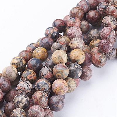 Natural Red Leopard Skin Jasper Beads Strands GSR10mmC066-1