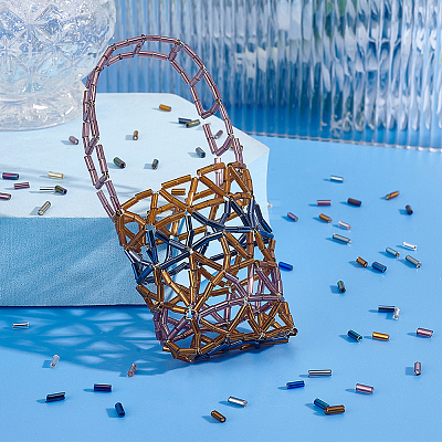 150g 15 Style Glass Bugle Beads SEED-PH0002-20-1
