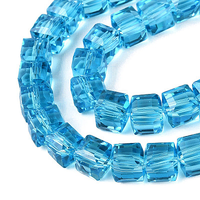 Transparent Glass Beads Strands GLAA-R041-8x8mm-A11-1