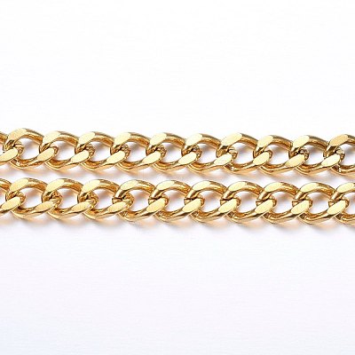 3.28 Feet Ion Plating(IP) 304 Stainless Steel Cuban Link Chains X-CHS-H020-06G-1