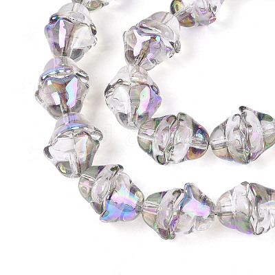 Electroplate Transparent Glass Beads Strands EGLA-N020-03I-1