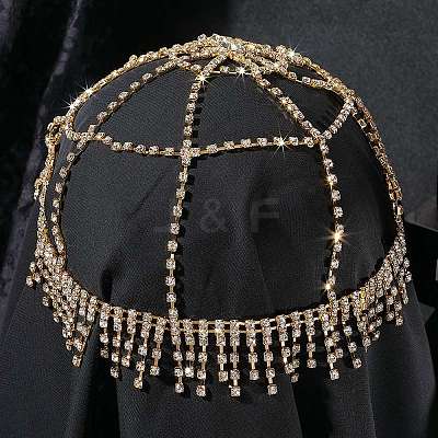 Alloy Rhinestone Mesh Headbands OHAR-WH20005-32G-1