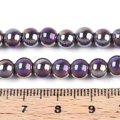 Electroplate Opaque Glass Beads Strands GLAA-T032-P6mm-AB15-1