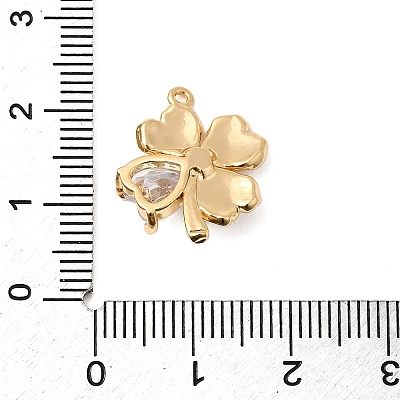 Brass Micro Pave Clear Cubic Zirconia Pendants KK-F916-38G-1