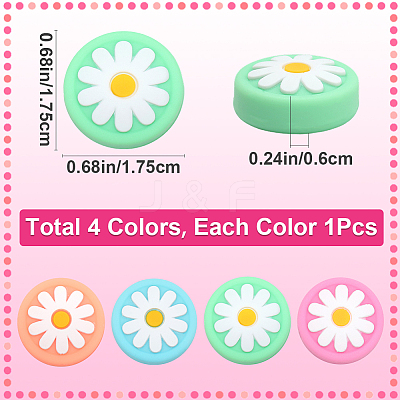 4Pcs 4 Colors Daisy Silicone Joystick Cap FIND-GF0007-37-1