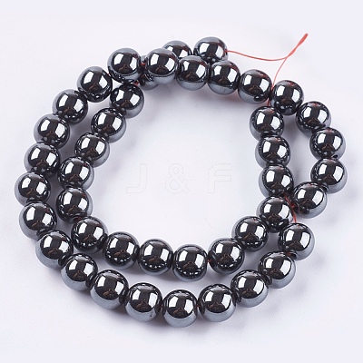 Non-Magnetic Synthetic Hematite Beads Strands G-H1624-10mm-1-1