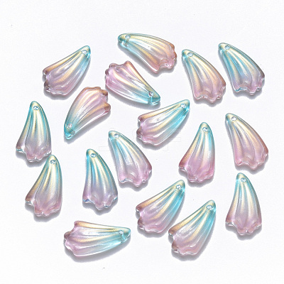 Two Tone Transparent Spray Painted Glass Pendants GLAA-T016-24D-1