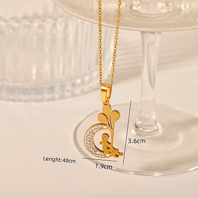 304 Stainless Steel Crystal Rhinestone Pendant Necklaces FS-WG5BCFA-01-1
