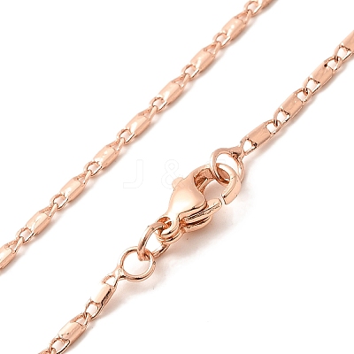 1.5mm Rack Plating Brass Oval Link Chain Necklaces for Women Men MAK-L044-32RG-1