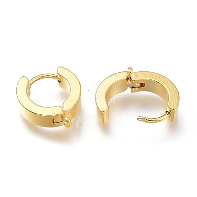 201 Stainless Steel Huggie Hoop Earrings Findings STAS-A167-01B-G-1