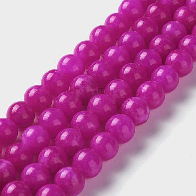 Natural White Jade Imitation Pink Sugilite Beads Strands G-I299-F11-8mm-1