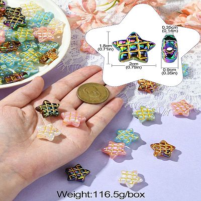50Pcs Plating Opaque Acrylic Beads MACR-CJ0001-90-1