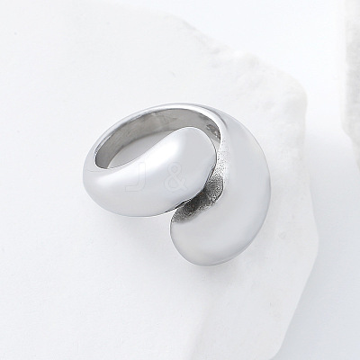 304 Stainless Steel Cuff Open Rings for Women AP0200-1-1